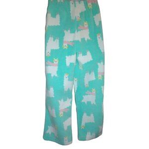 Carter's Girls Fleece Pajamas Pants Size 5 Liama Green White